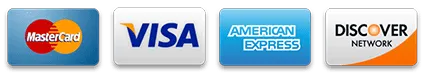 Accepted payment methods: Mastercard, Visa, American Express, Discover